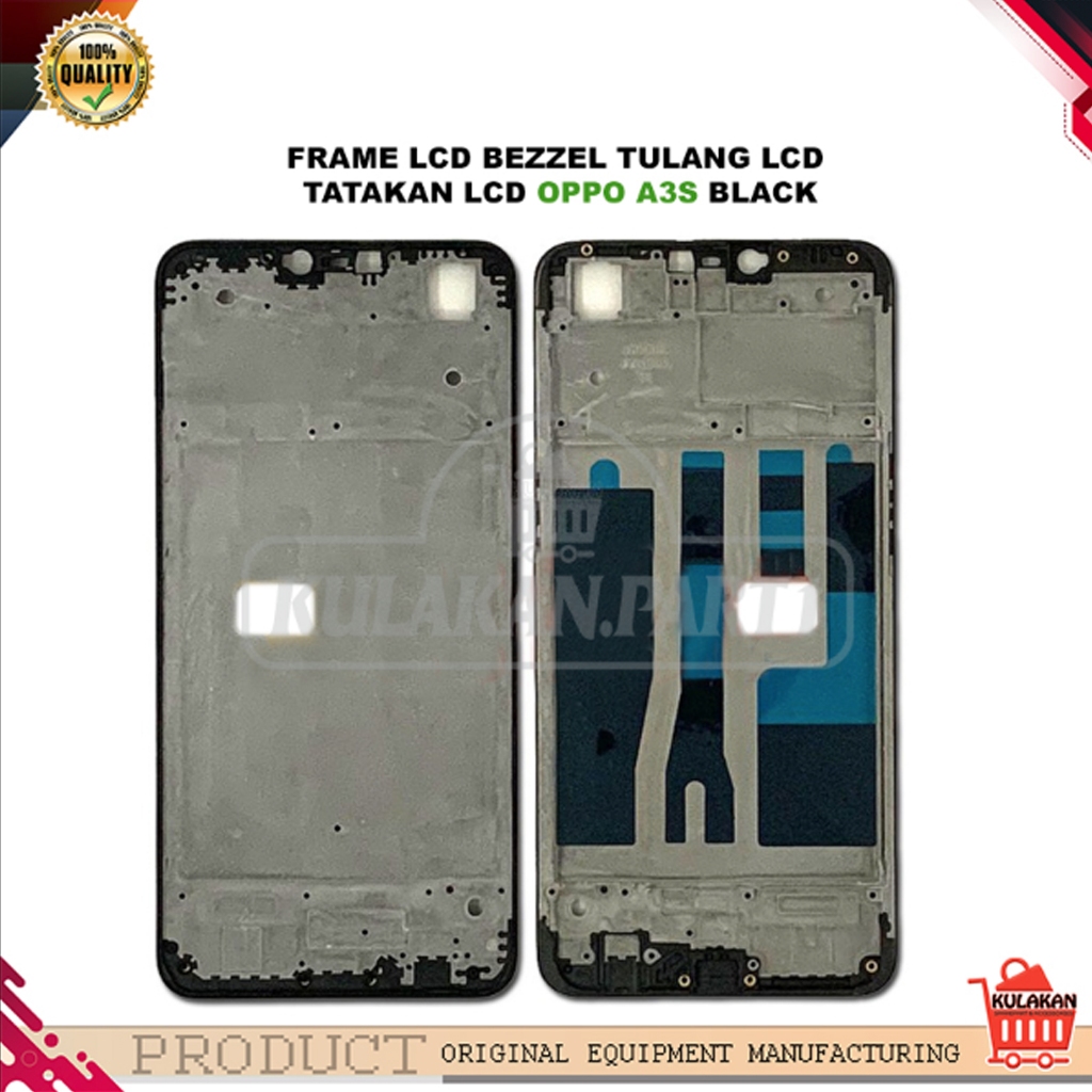 FRAME LCD OPPO A3S -  TULANG LCD - TATAKAN LCD OPPO A3S HITAM NEW ORIGINAL