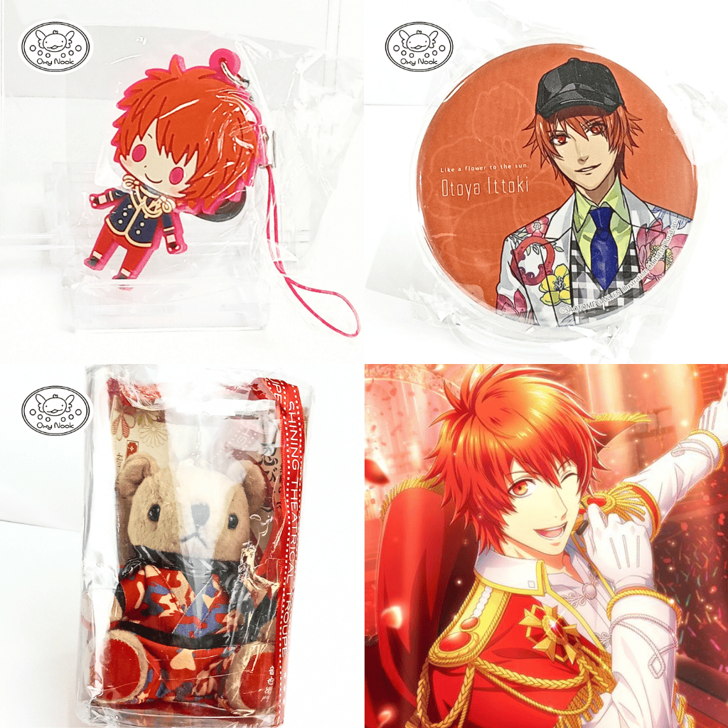 Uta no Prince sama Official Merch STARISH Kumapri Rubber Keychain & Can Badge Ittoki Otoya