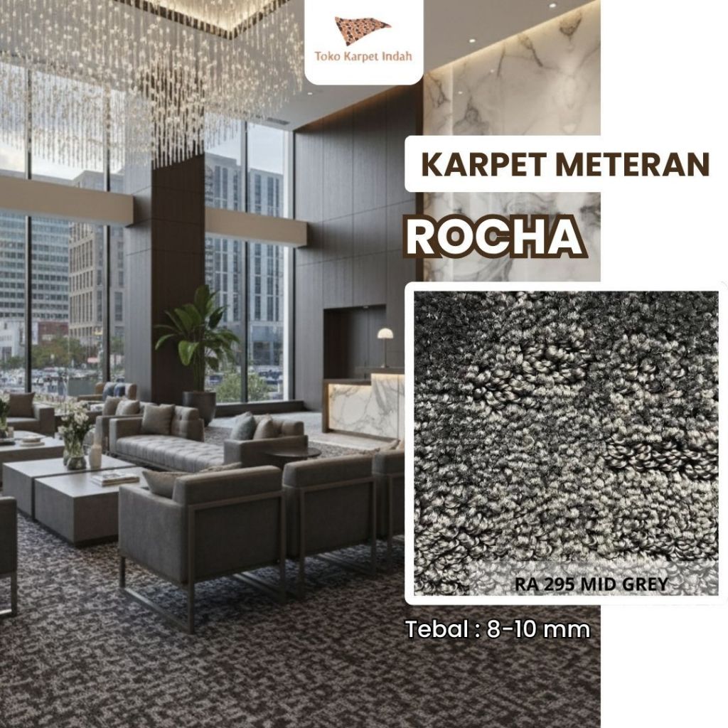 Karpet Meteran Rocha 4 Meter | Harga per 10 cm | Karpet Lantai Premium Rumah & Kantor