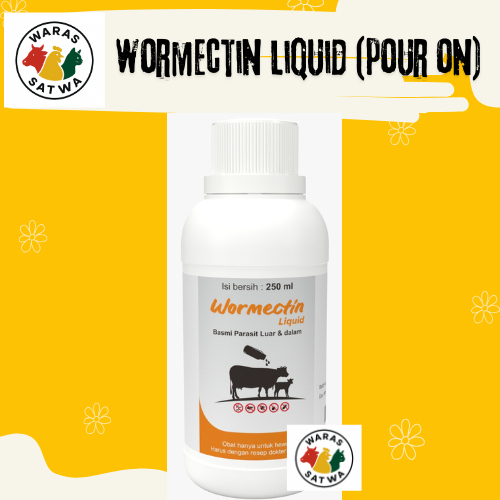 Wormectin Liquid Pour On 250 ML ,Seperti Dufamec Pour On, Scabies Cacing Kudix Gatal Tungau Kutu, ME