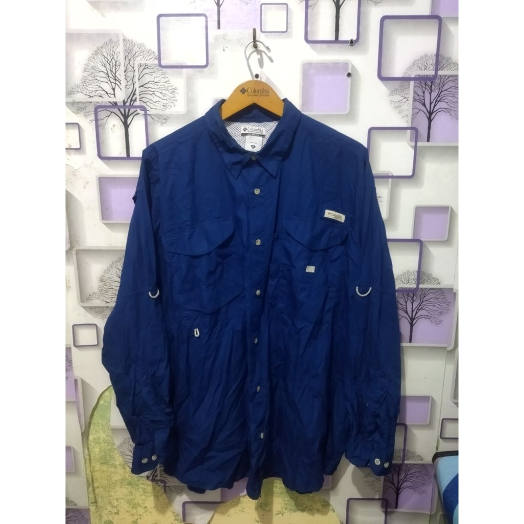 kemeja Columbia PFG navy