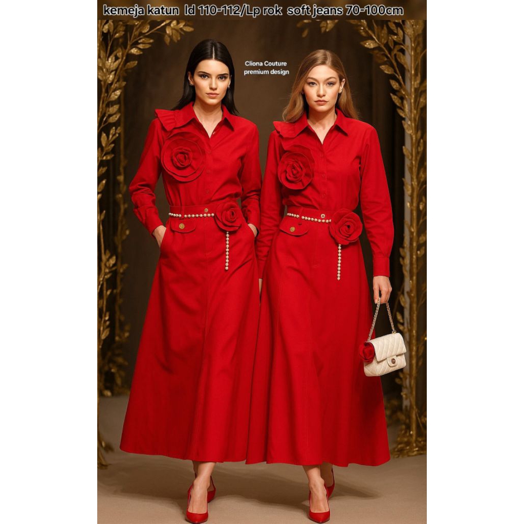 Cliona Couture Tops katun 4warna/One set import premium Ld110cm