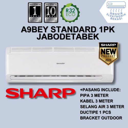 FREE PASANG + AKSESORIS AC Sharp 1 PK A9BEY STANDARD Grosir Elektronik Bekasi