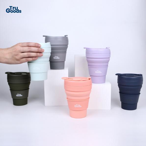 q6cr- Foldable Cup Premium Tru Goods / Gelas Kopi Lipat 475 Ml - Cup