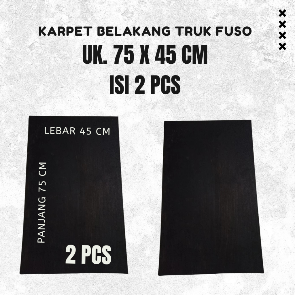 Karpet Kepet Lumpur Belakang Truk Ukuran 75x45 cm isi 2 Pcs Ketebalan 3-5 mm