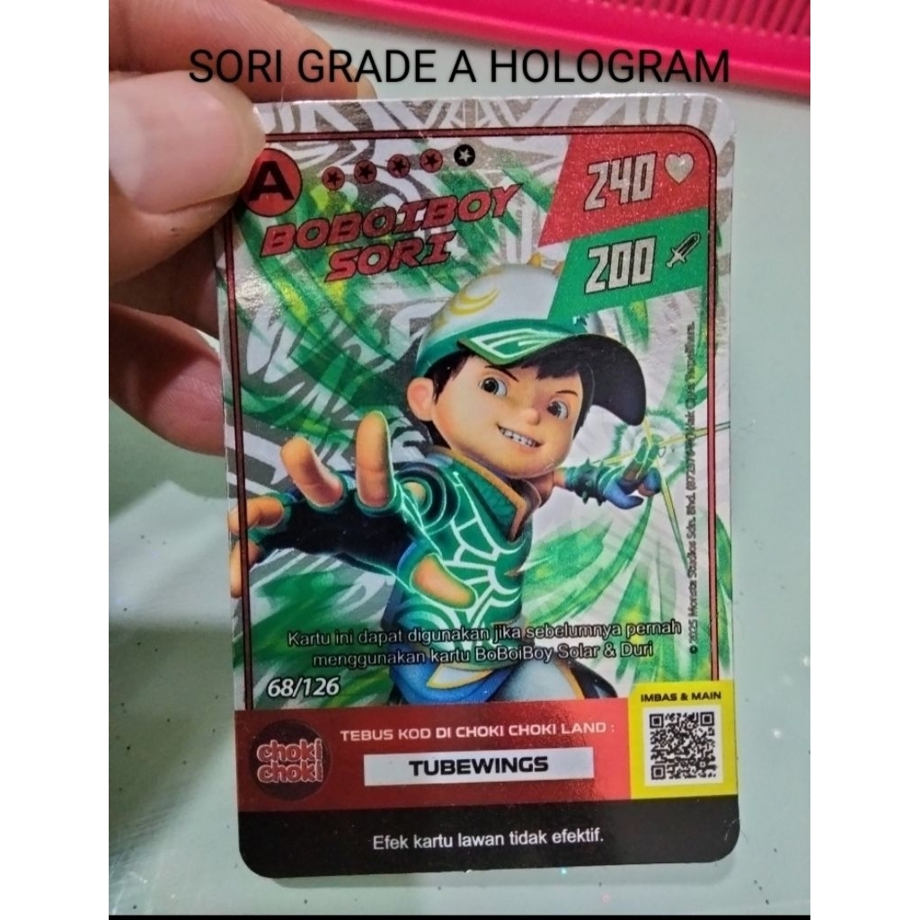 KARTU. CARD BOBOIBOY SORI GRADE A 68/126 HOLOGRAM ORIGINAL