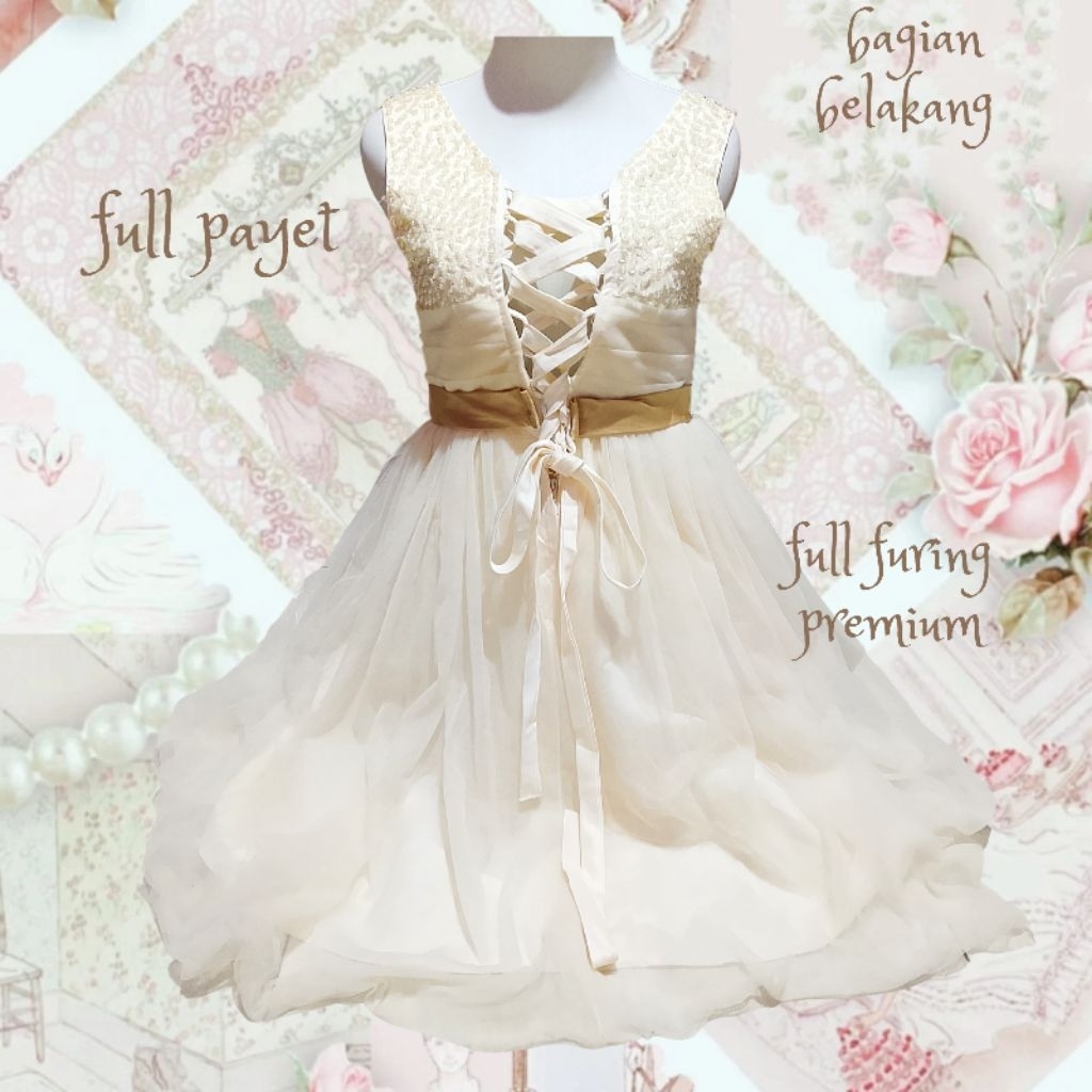 prom dress broken white gold lolita kawai japan coquette cottagecore fairycore harajuku himekaji saw