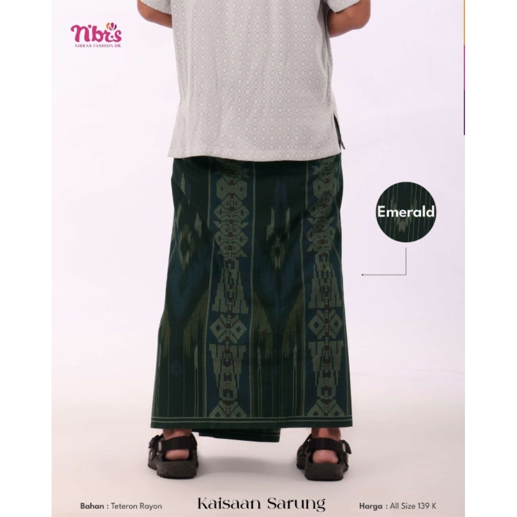 Sarung Dewasa Motif/Sarung Nibras - Sarung Samir Blue & Kaisaan Emerald | Produk Original By Nibras
