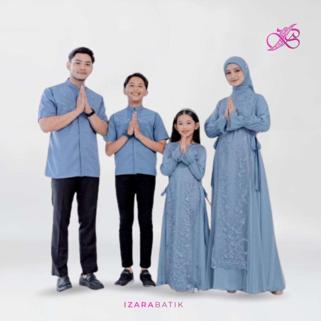 IZARABATIK - Family Set Amira Series Raya Collection Baju Couple Sarimbit Lebaran Keluarga Muslim Ga