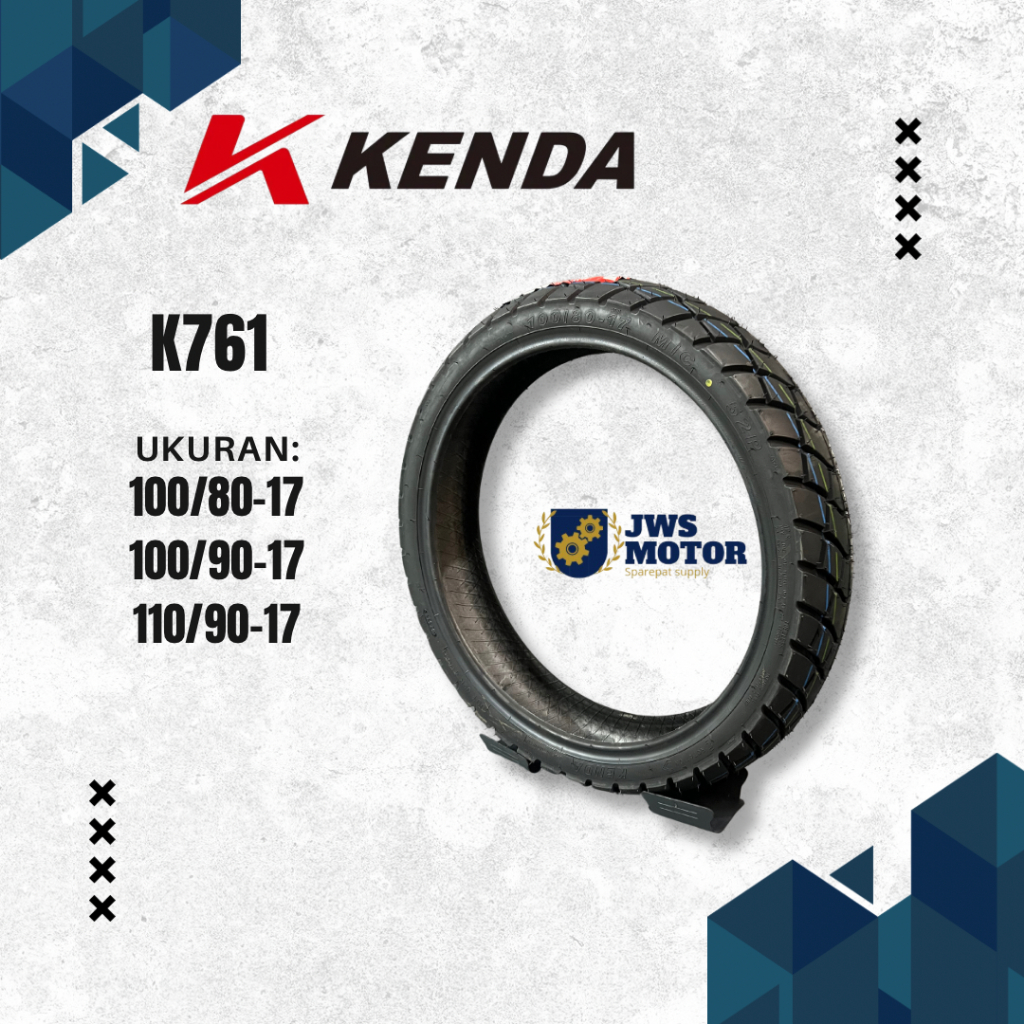 KENDA Ban Luar Tubeless K761 Ring 17 R17 Semi Trail Sport Bebek Universal 100/80 100/90 110/90