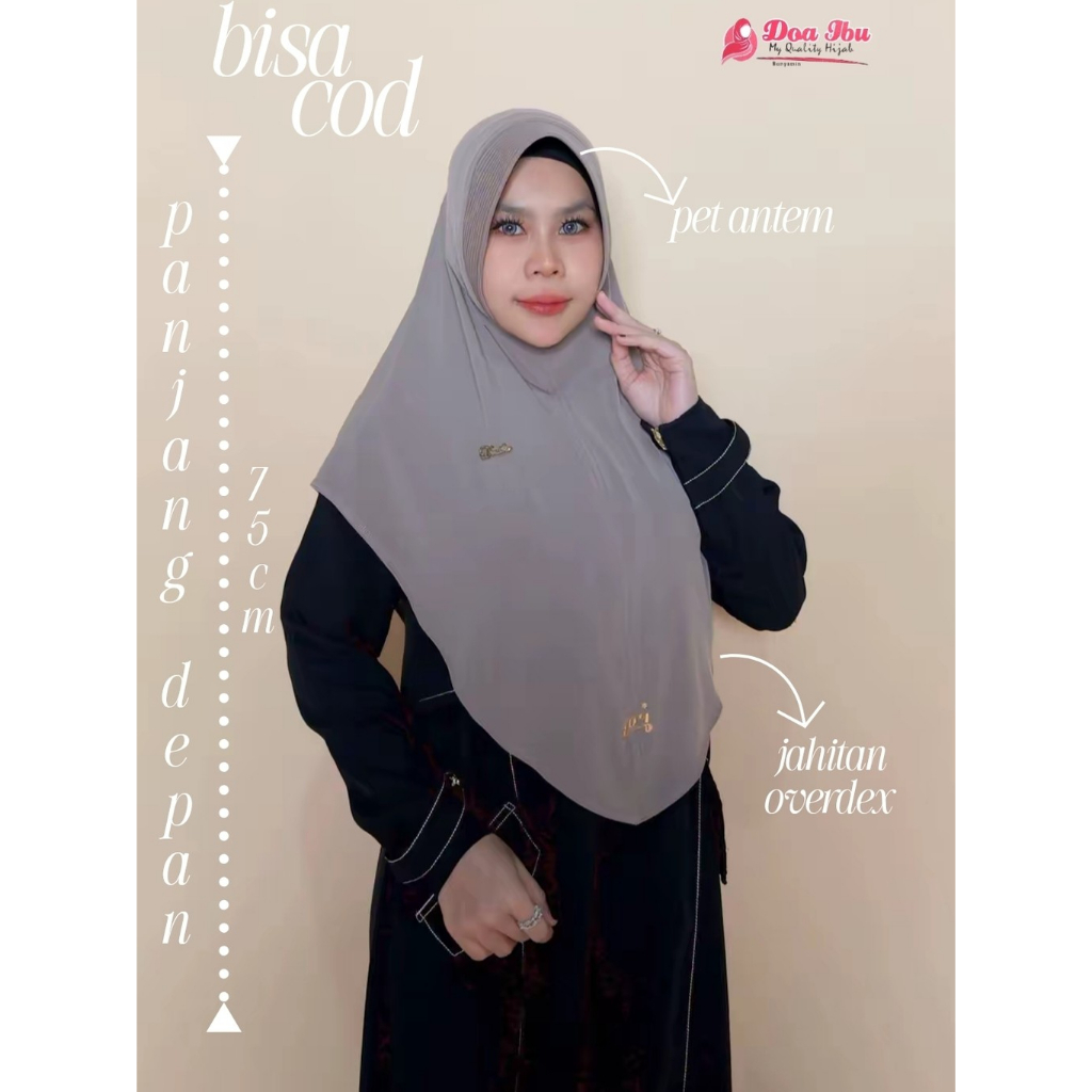NURA PED - DOA IBU HIJAB BERGO INSTAN PED ANTEM SIZE S DAN SIZE M JERSEY HIGH QUALITY // HIJAB KEKIN