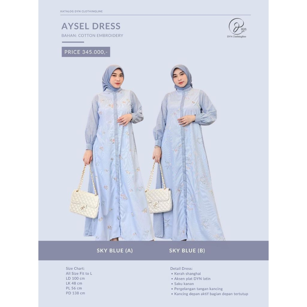 Aysel dress by dyn, gamis salur, gamis garis, gamis by dyn, gamis remaja