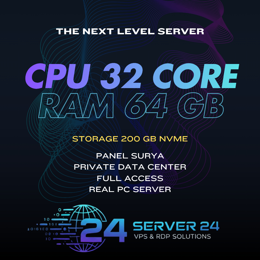 RDP VPS [SOLAR PANEL] Anti Suspend Server 32 Core 64 GB RAM Full Garansi - High Performance Trading 