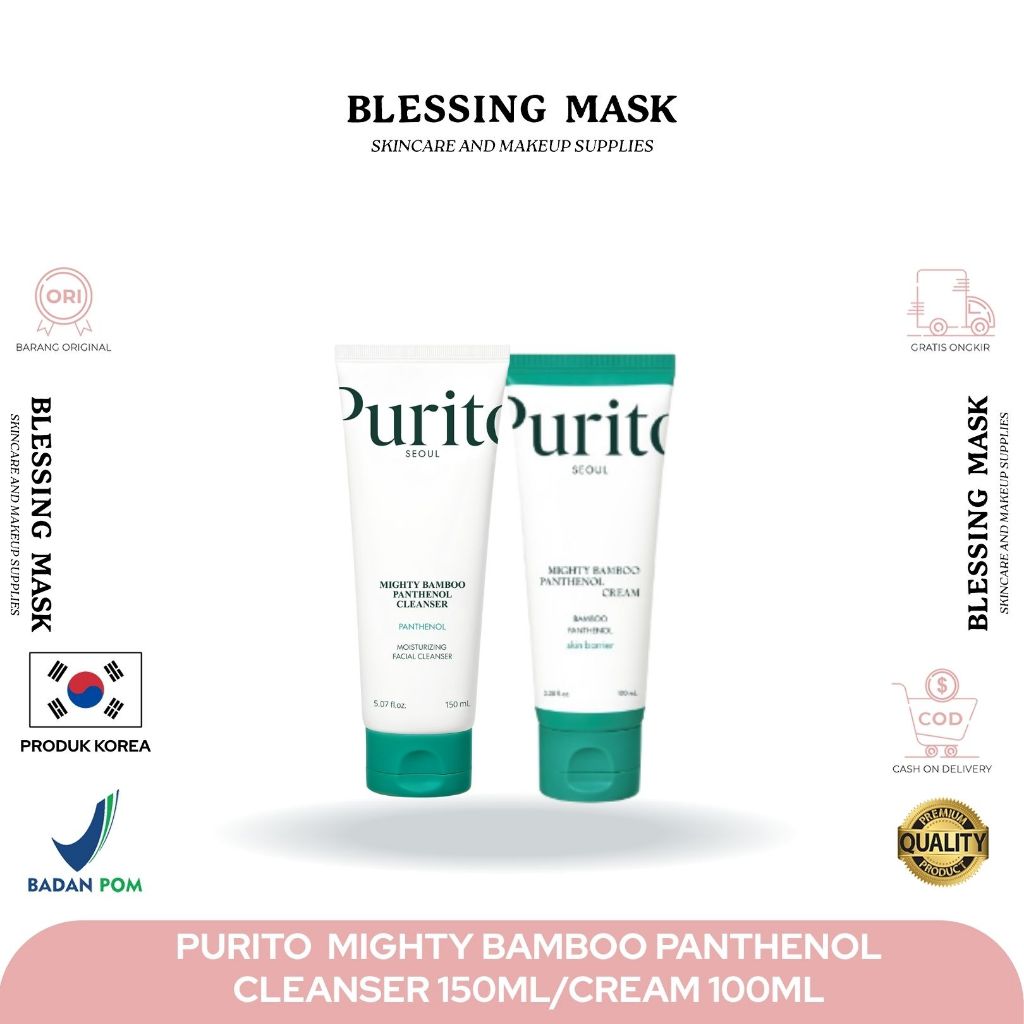 Purito Mighty Bamboo Panthenol Cream 100ml | Krim Seoul Korea Sensitive