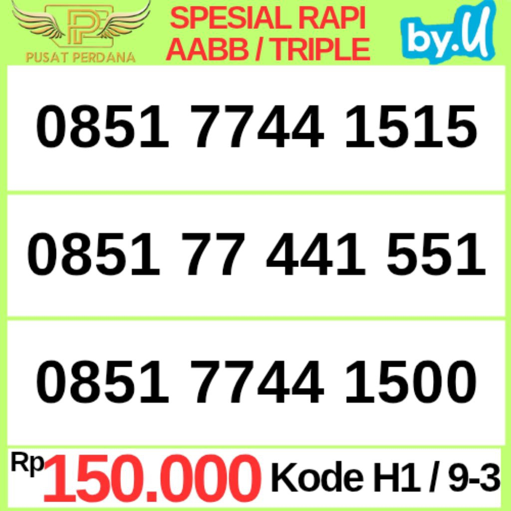 Spesial Nomor / Nomer Cantik Kartu Perdana By U Telkomsel