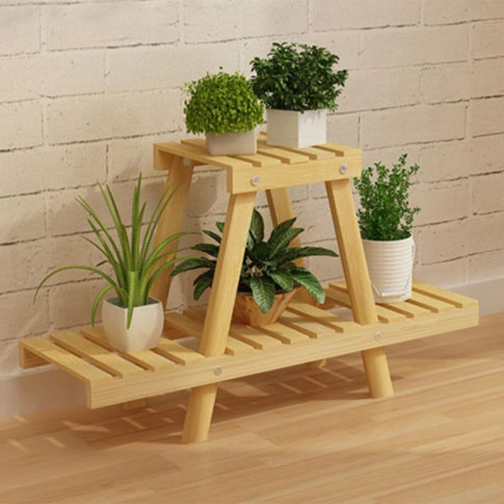 Rak Bunga Kayu Susun Minimalis Standing Pot Rak Kayu Susun Tempat Bunga Hias Estetik