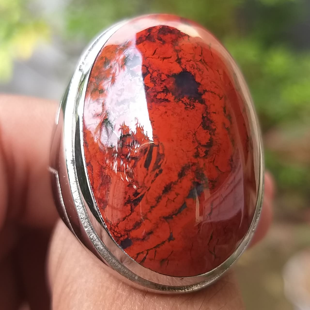 Batu Akik Badar Besi Merah Asli Nempel Magnet Klimis Berkarakter Berwibawa Berkelas Istimewa