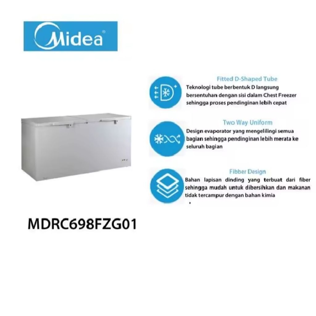 CHEST FREEZER MIDEA 600 LITER MDRC698FZG01