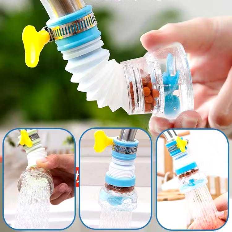 Sambungan Kran Cuci Piring Sambungan Kran Air Klem Filter Saringan Kran Flexible + Klem