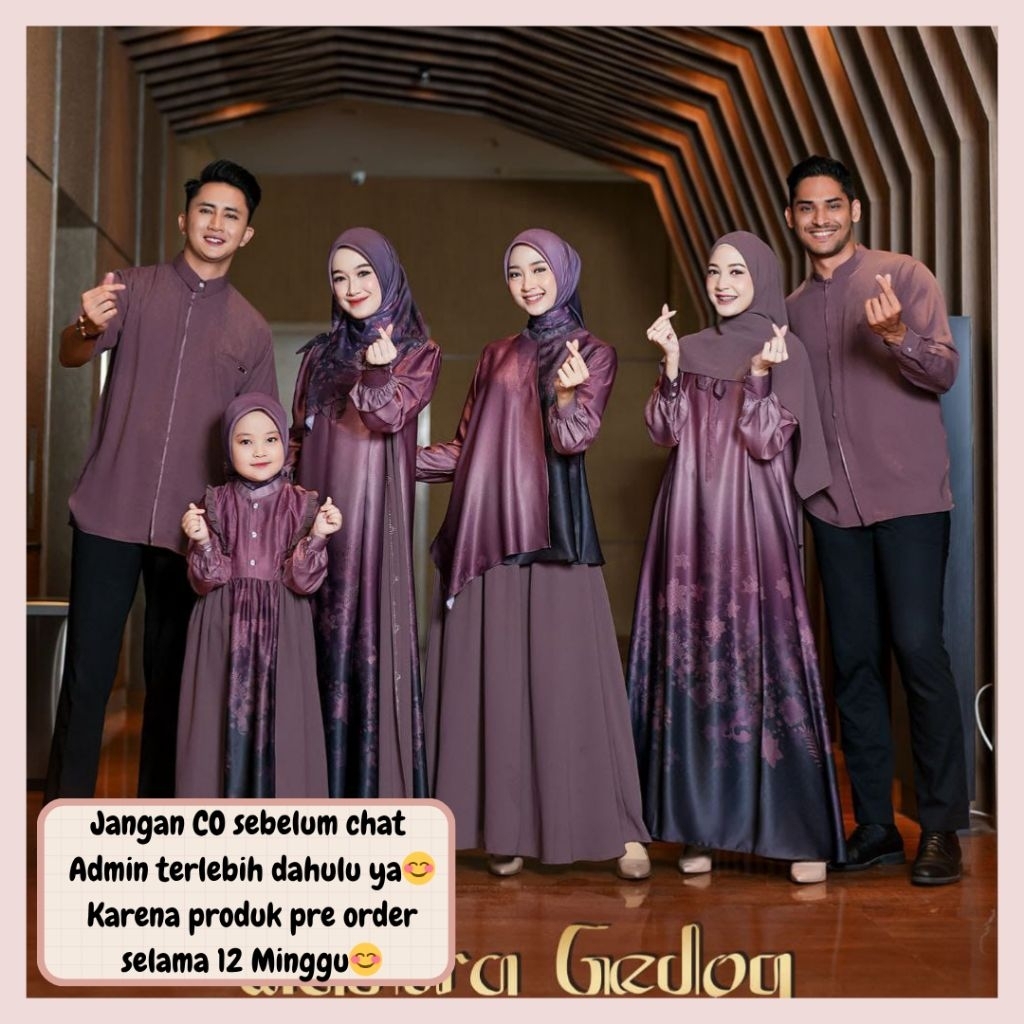 Wastra gedhog sarimbit lebaran 2026 by Esha moslem OPEN PRE ORDER (READY FEBRUARI 2026) Family set c