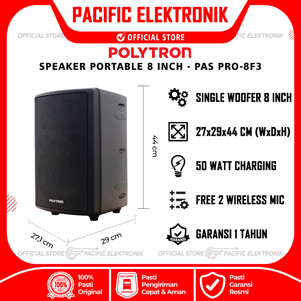 Speaker Trolley Polytron 8inch PAS PRO8F3