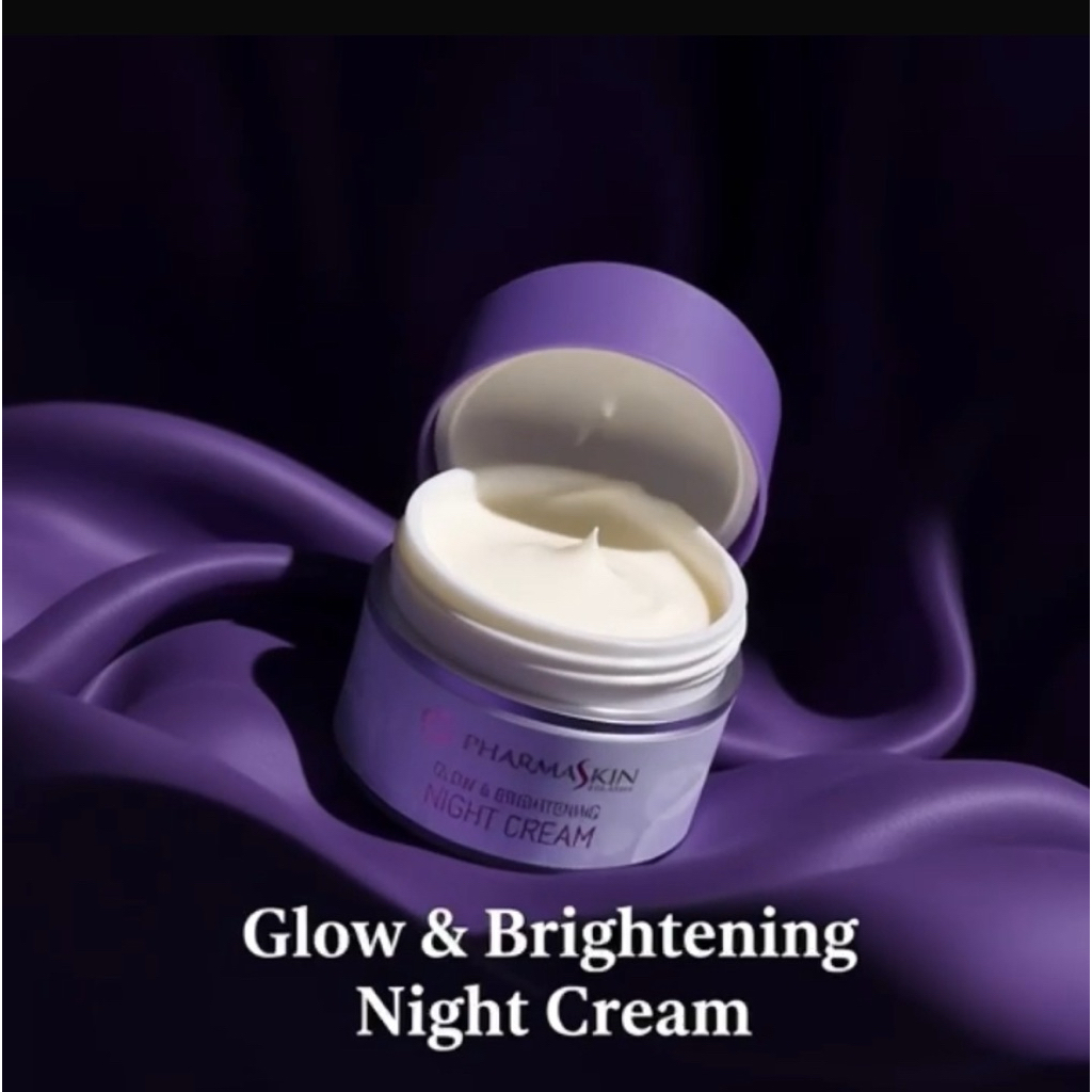 Pharmaskin Glow & Brightening Night Cream 10gr – Cream Flek Hitam Membandel, Mencerahkan, Melembapka