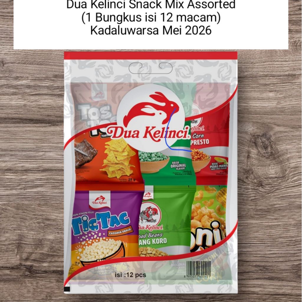 dua kelinci isi 12 macam assorted mix 177g paket bundle 12pcs snack