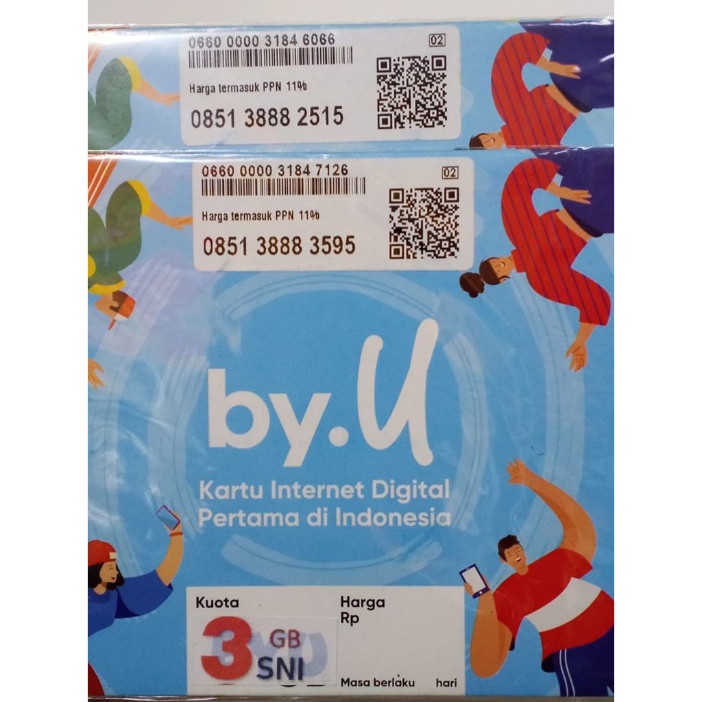 Nomor cantik Telkomsel by.U  NOMOR  RAPI  triple 8 ( free kuota 3gb )