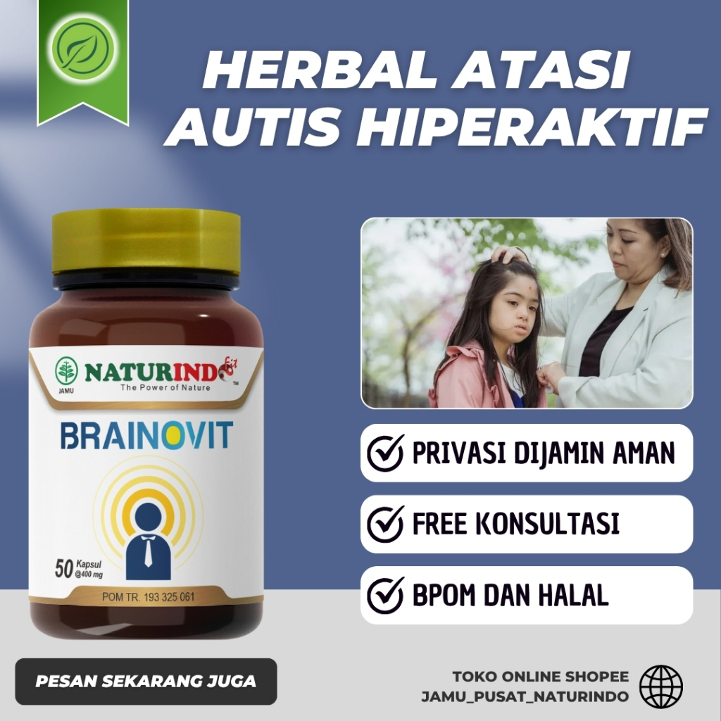 BRAINOVIT NATURINDO SUPLEMEN ATASI AUTIS HIPERAKTIF ANAK, REMAJA, DEWASA