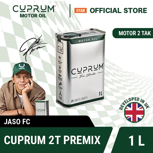 Oli Motor 2T Premium Synthetic CUPRUM | Oli Samping 2 Tak | Oli Mesin 2 Tak | Oli Vespa Classic, Oli