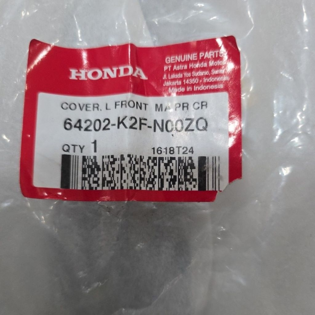 64202-K2F-N00ZQ HGP AHM 100% ORIGINAL SAYAP KIRI SCOPPY K2F 64202K2FN00ZQ