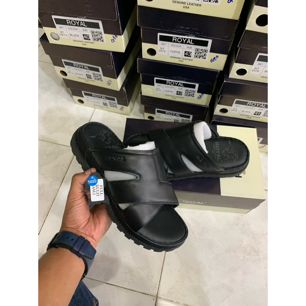sandal pria royal kulit asli