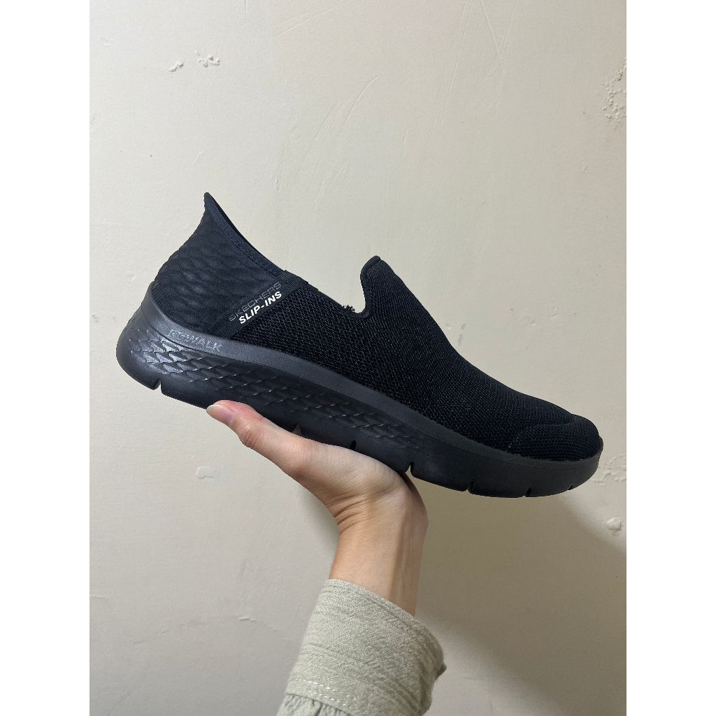 SEPATU PRIA SLIP-INS SKECHERS GO WALK FLEX NO HANDS BLACK ORIGINAL 216491BBK
