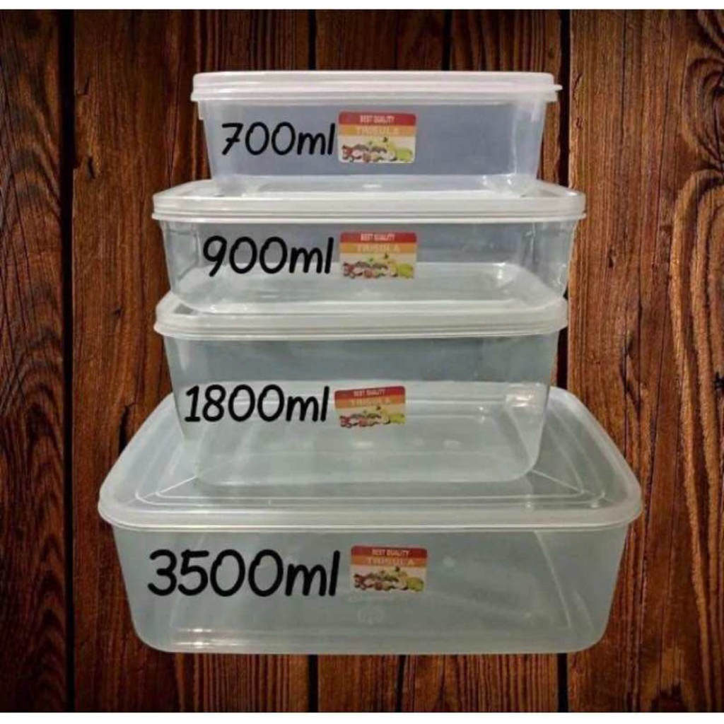3pcs trisula 700 900 2500ml/Tempat penyimpanan makanan /kotak makan plastik/lunch box/toples kmp tri