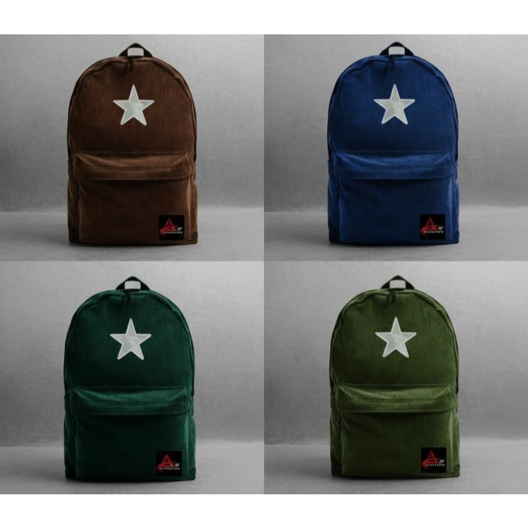 AJC TAS RANSEL SEKOLAH  CORDUROY BACKPACK CORDUROY PRIA WANITA || TAS LAPTOP CORDUROY