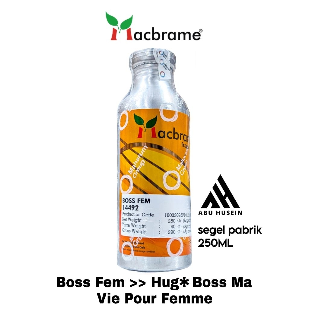 BOSS FEM 250ML PRODUK MACBRAME SEGEL PABRIK (untuk keterangan baca deskripsi produk)