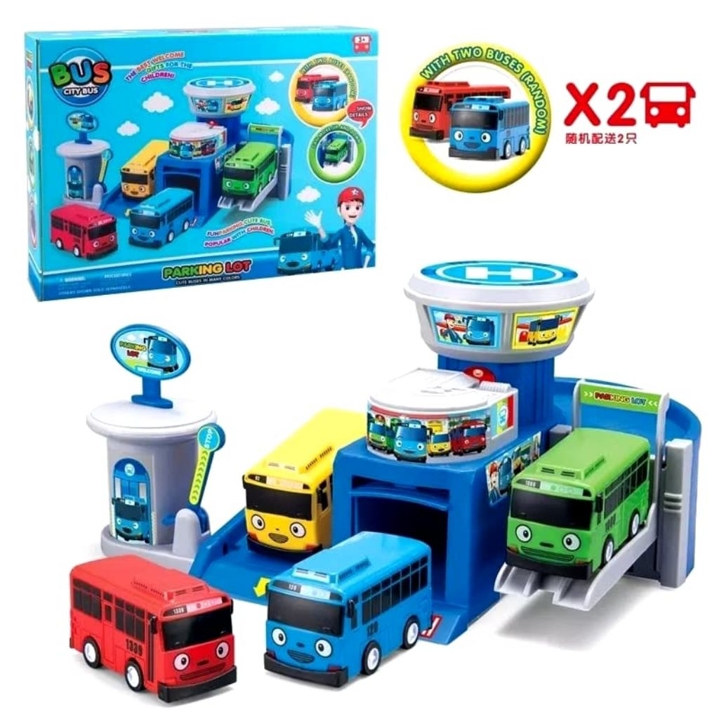 GOGO TOYS - CITY BUS TEMPAT PARKIR BUS TAYO MAINAN MOBIL BIS TAYO PARKING LOT (TAY-40)