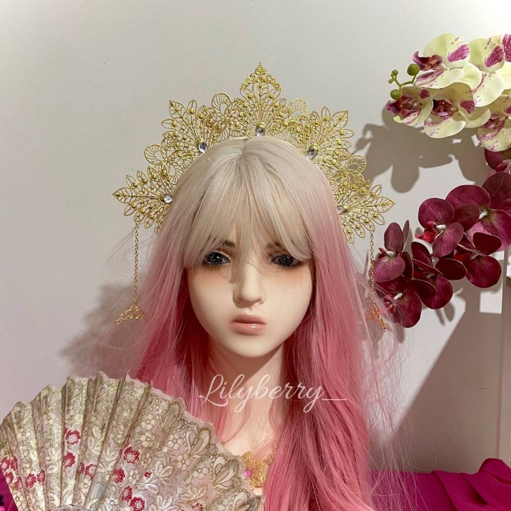 Bando Mahkota Hiasan Kepala Karnaval Festival Headpiece Hijab Wisuda Anak Wanita Mewah - Azel