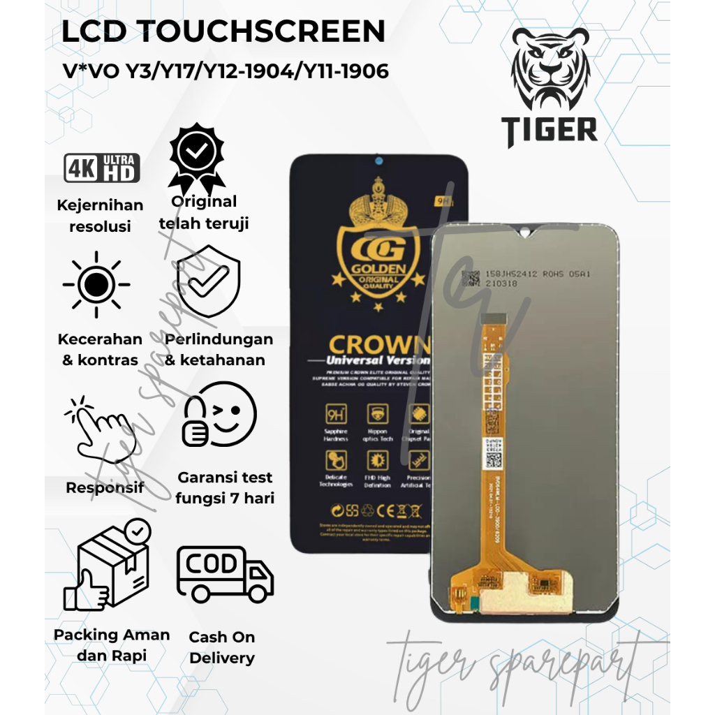 LCD TOUCHSCREEN VIVO Y3 / LCD VIVO Y17 - 1902 / LCD VIVO  Y12-1904/LCD VIVO  Y11-1906 /LCD VIVO Y15-