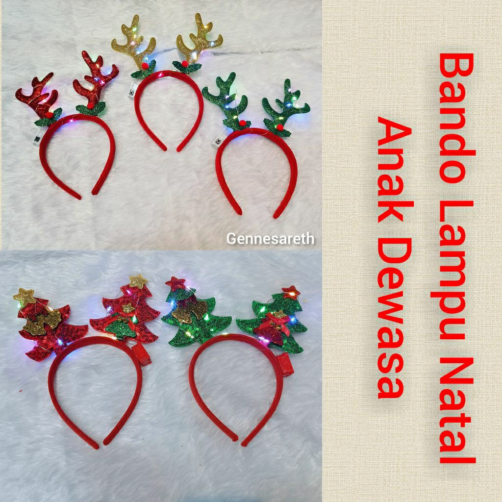 Bando Lampu/Bando Tanduk Natal/Bando Lampu Natal Anak Dewasa