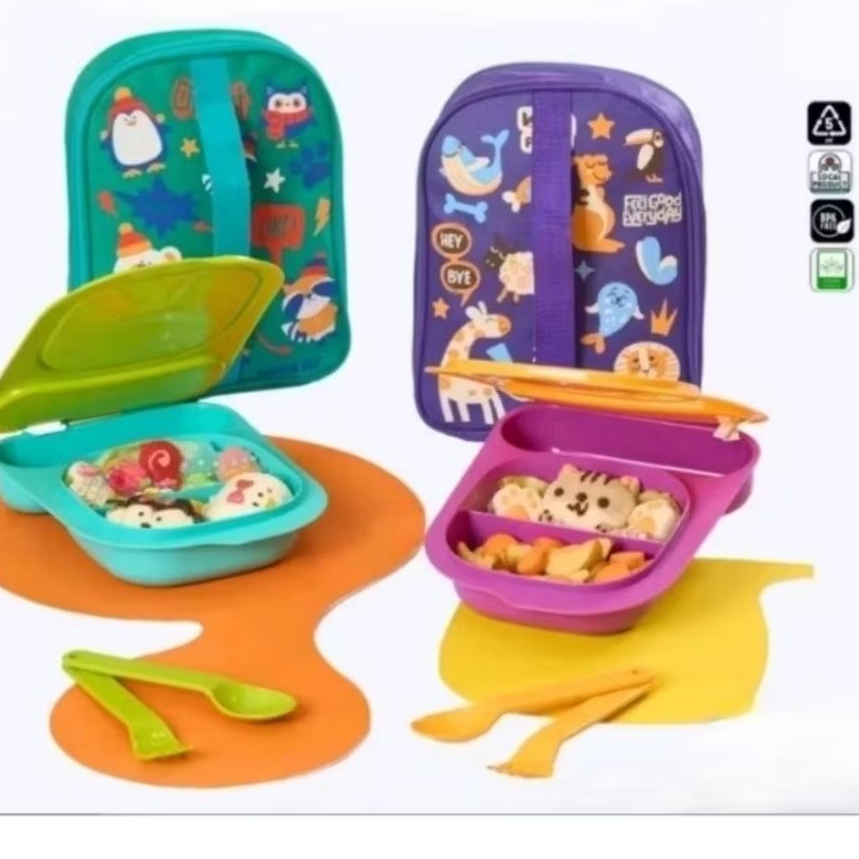 tempat bekal Lunch Box kotak tempat makan anak CPM kenan lunch box sekat Lunch Fit - tas bekal - lun