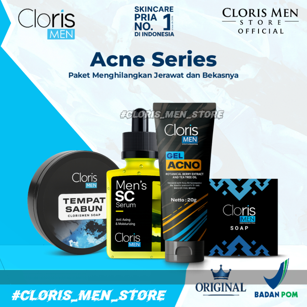 Clorismen Acne Series Original | Skincare Pria Anti Jerawat, Bekas Membandel & Kulit Berminyak