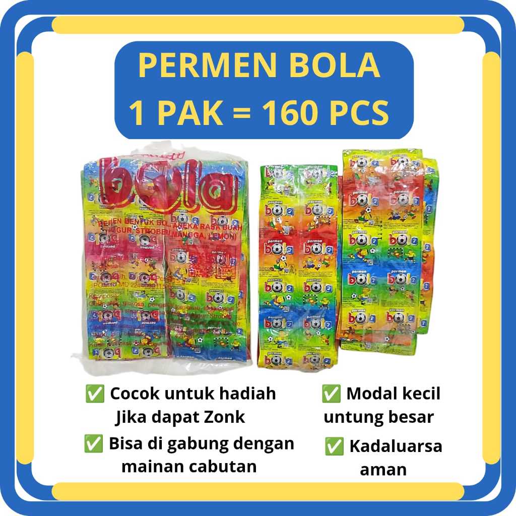 Permen Anora Bola / Permen Bola jadul 1 pack 160pcs Rasa Manis Aneka Buah