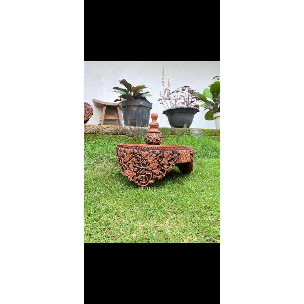 Tebok love bird ukir kayu jati