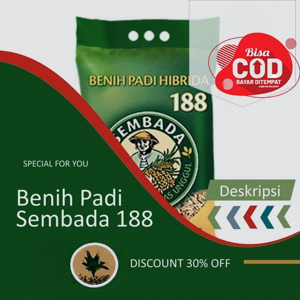 BENIH PADI HIBRIDA SEMBADA 188 ORIGINAL 1KG