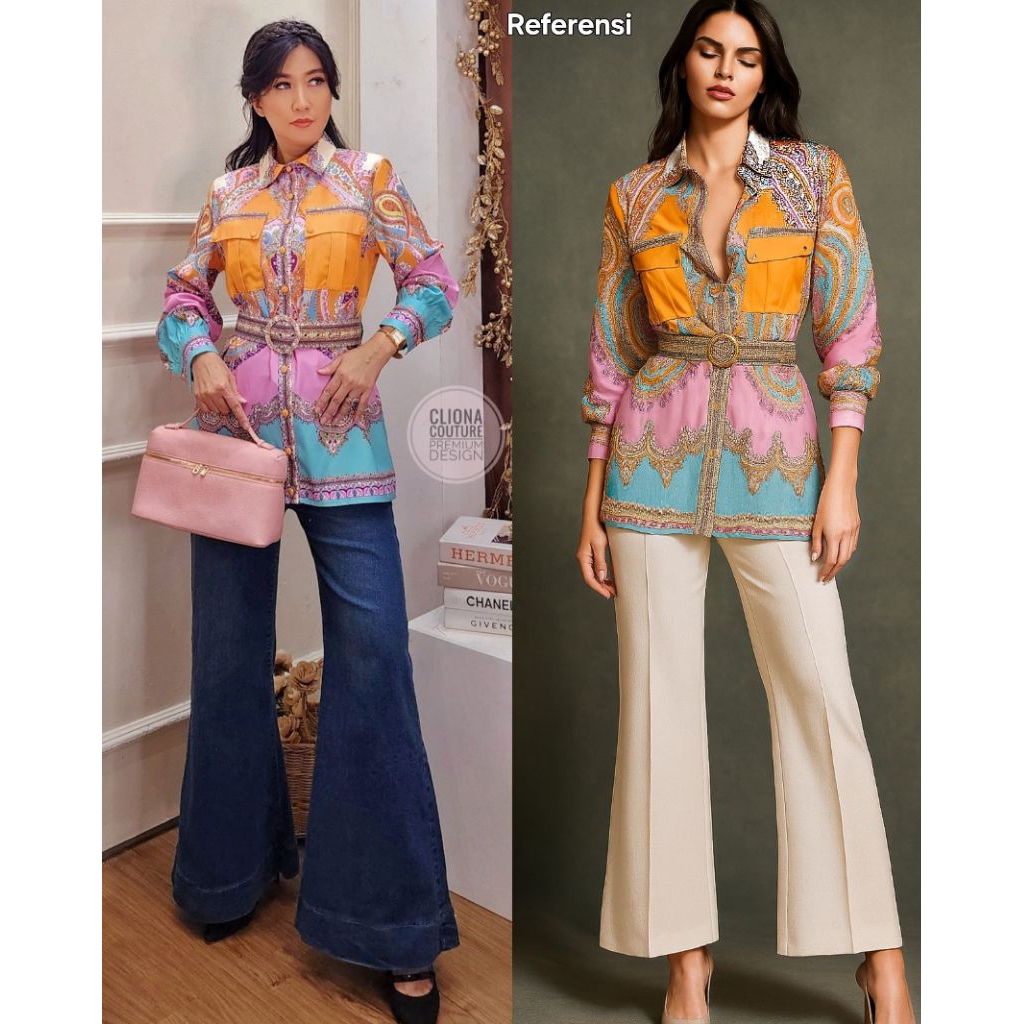 Cliona Couture Kemeja motif Zimmerm*** premiumSz M L XL