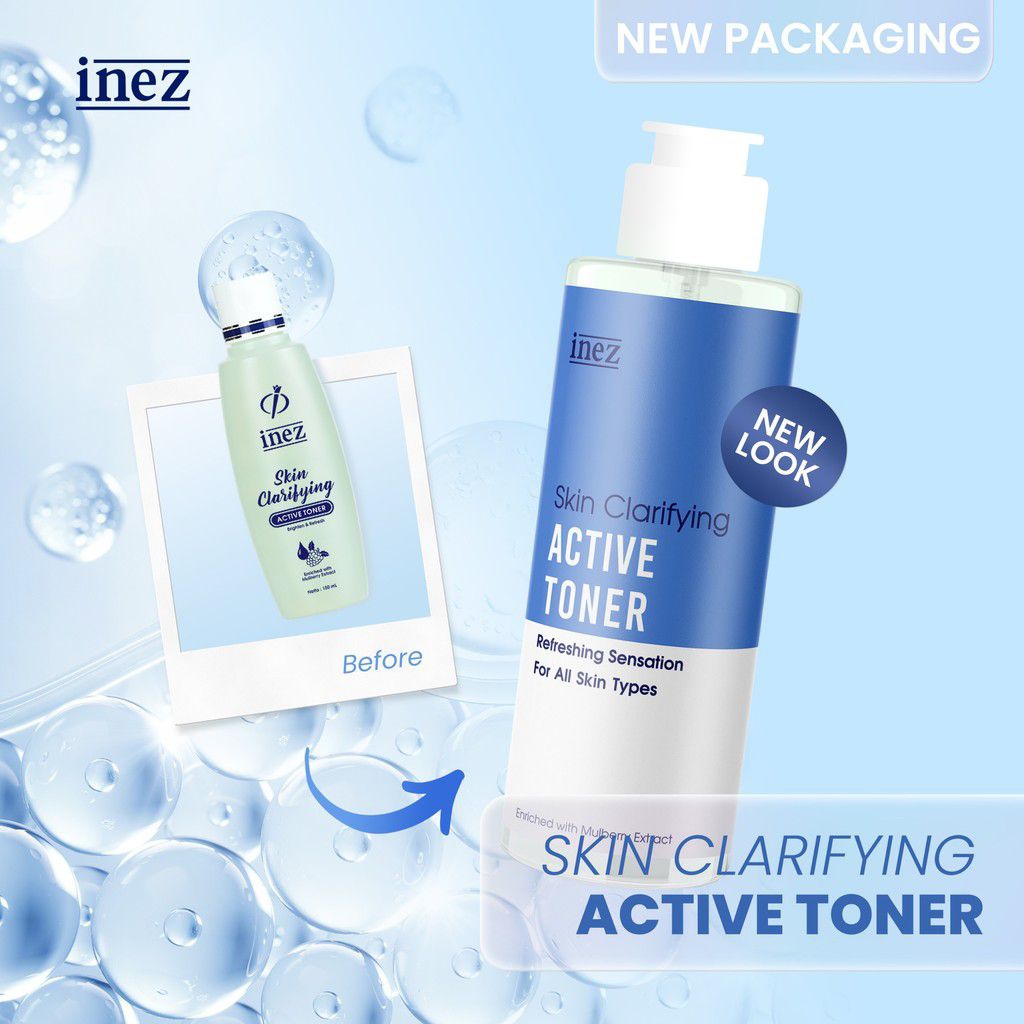 INEZ Paket Pembersih&Penyegar Wajah | INEZ Skin Clarifying Milk Cleanser | Active Toner For All Skin