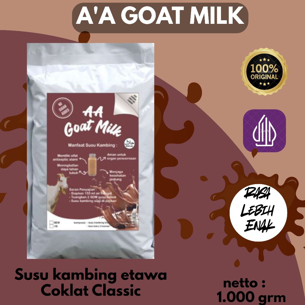 Susu kambing etawa bubuk / coklat classic / variant coklat / susu kambing bubuk 1kg / etawa bubuk / 