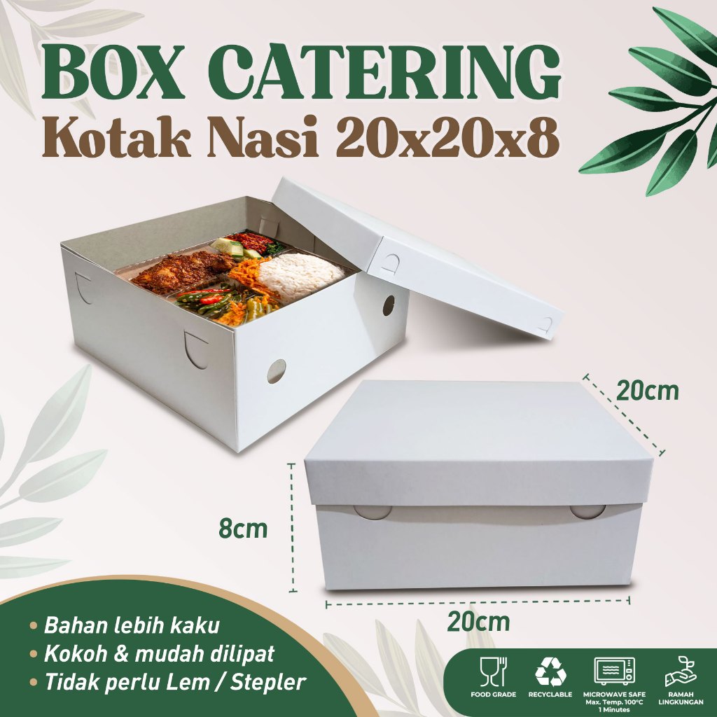 DUS BOX CATERING / DUS BOX NASI / BOX NASI KOTAK Ukuran 20x20x8