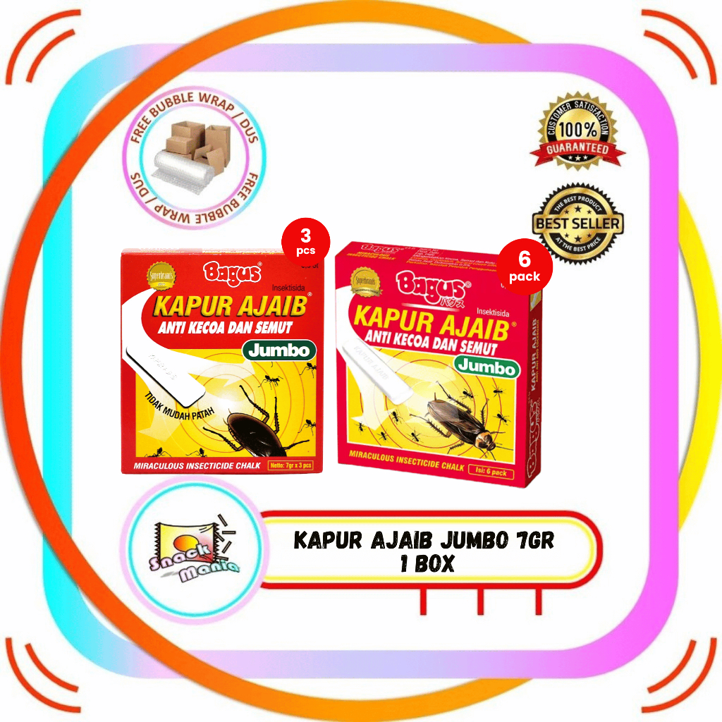 Bagus Kapur Ajaib Anti Nyamuk dan Kecoa Jumbo Pack Isi 3 pc dan 6 pc